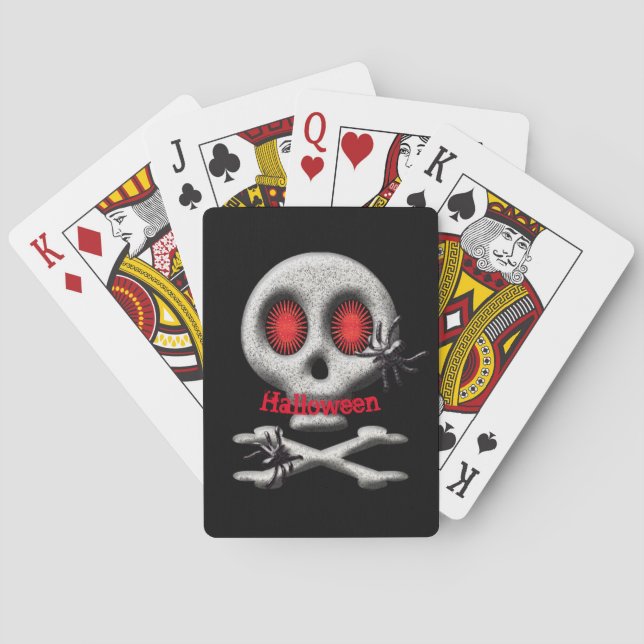 Halloween Skull och Spiders Anpassade Casinokort (Baksidan)