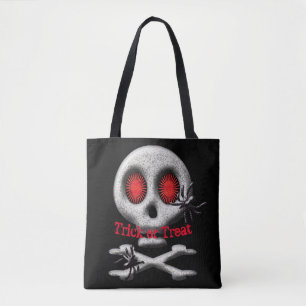 Halloween Skull och Spiders Bus eller godis Tygkasse