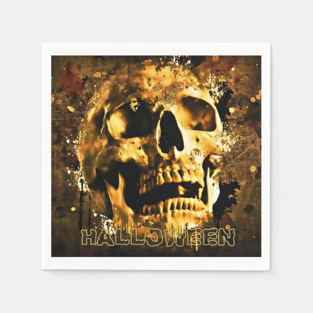 Halloween Skull Pappersservett (Framsidan)