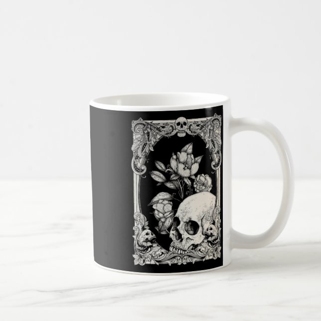 Halloween Skull Pastel Goth Flower Gothic Blommigt Kaffemugg (Höger)