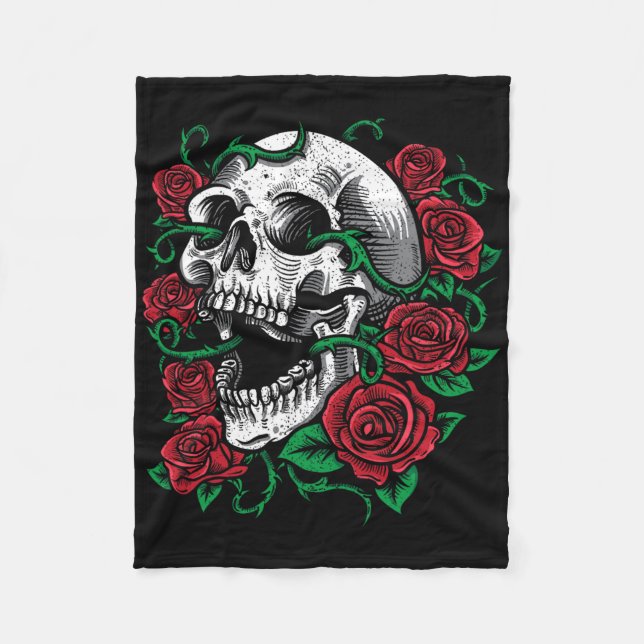 Halloween Skull Ro Skeleton Gift Idea Fleecefilt (Framsidan)