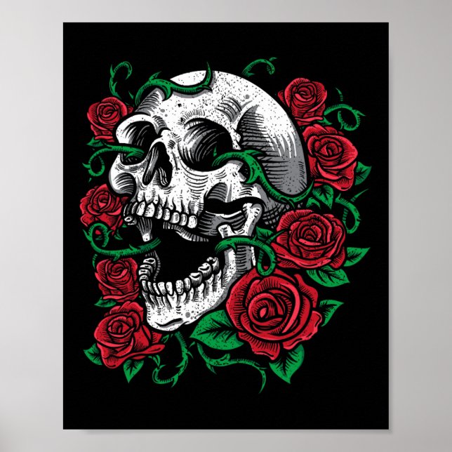 Halloween Skull Ro Skeleton Gift Idea Poster (Framsidan)