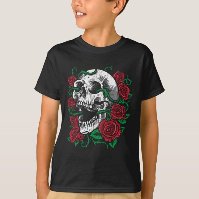 Halloween Skull Ro Skeleton Gift Idea T Shirt (Framsida)