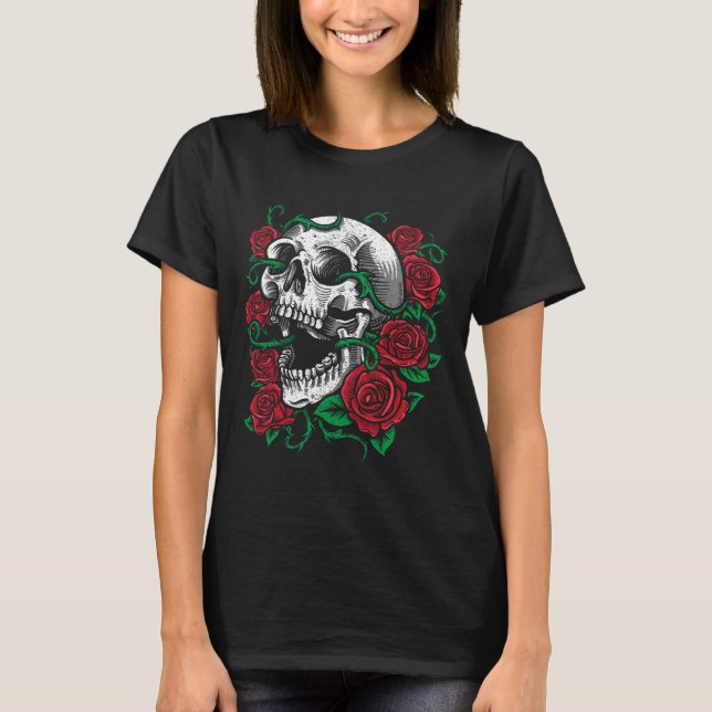 Halloween Skull Ro Skeleton Gift Idea T Shirt (Framsida)