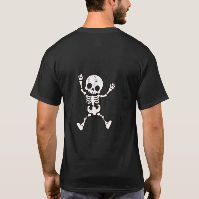Halloween Skull & Skeleton T-Shirt - Spooky Front (Baksida)