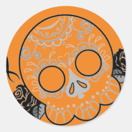 HALLOWEEN SKULL STICKER RUNT KLISTERMÄRKE