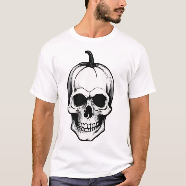 Halloween Skull T Shirt (Framsida)