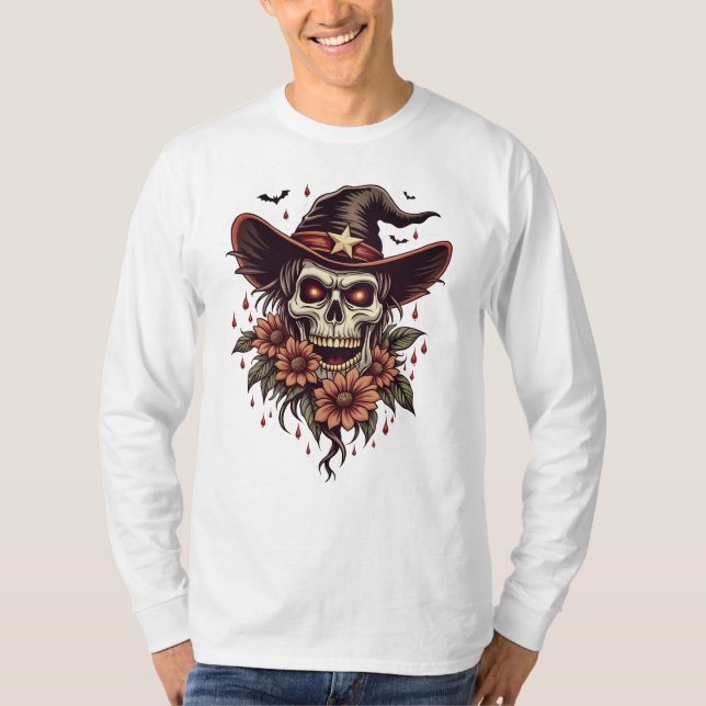 Halloween Skull T Shirt (Framsida)