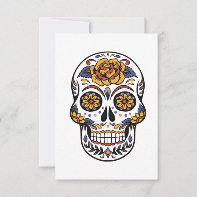 Halloween Skull Tack Kort (Framsida)