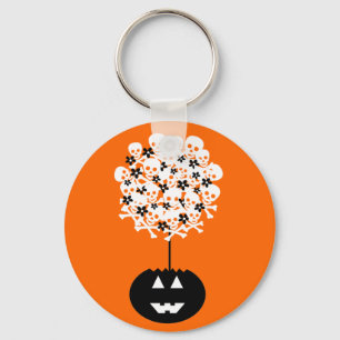 Halloween Skull Topiary Nyckelring