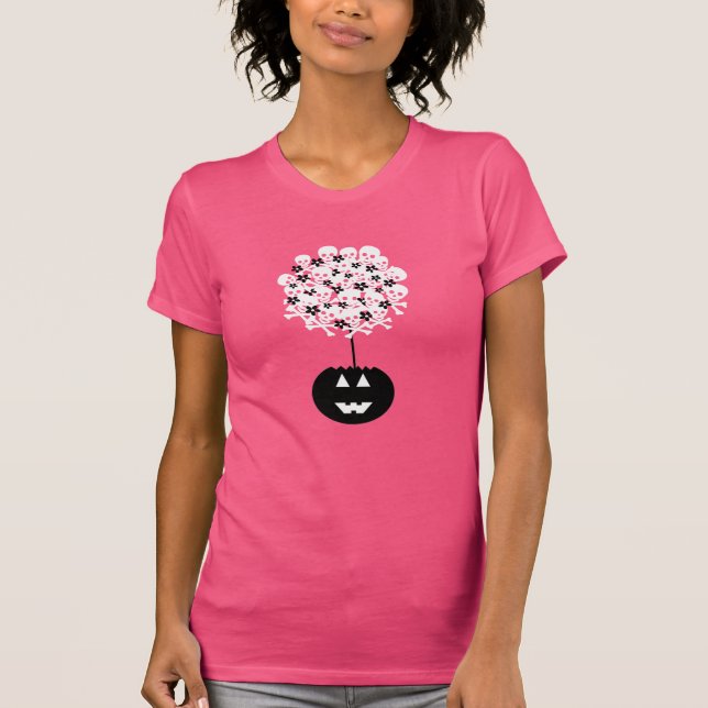 Halloween Skull Topiary T Shirt (Framsida)