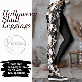 Halloween Skullens utformningsbalkar Leggings