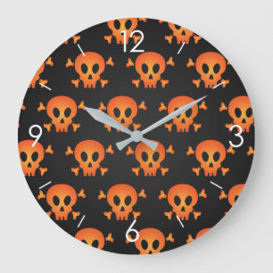 Halloween Skulls köldlås på kvadrat Stor Klocka