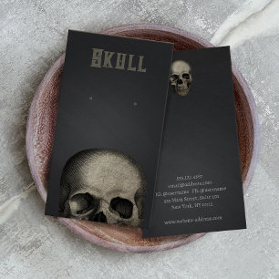 Halloween Skulltema - uppläsningskort för Visning Visitkort
