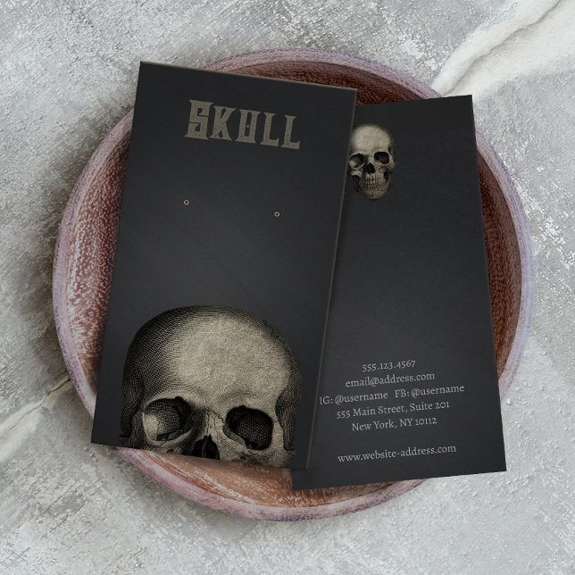 Halloween Skulltema - uppläsningskort för Visning Visitkort (Skapare uppladdad)