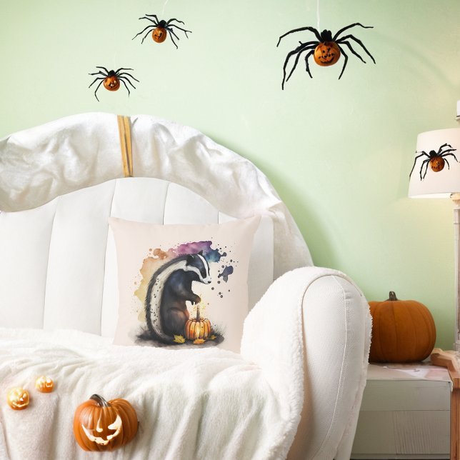 Halloween Skunk och Spider Kudde (Skapare uppladdad)