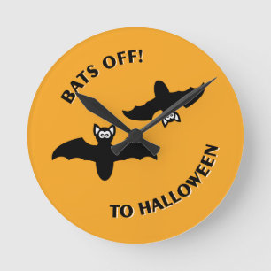 Halloween slår till orangen rund klocka