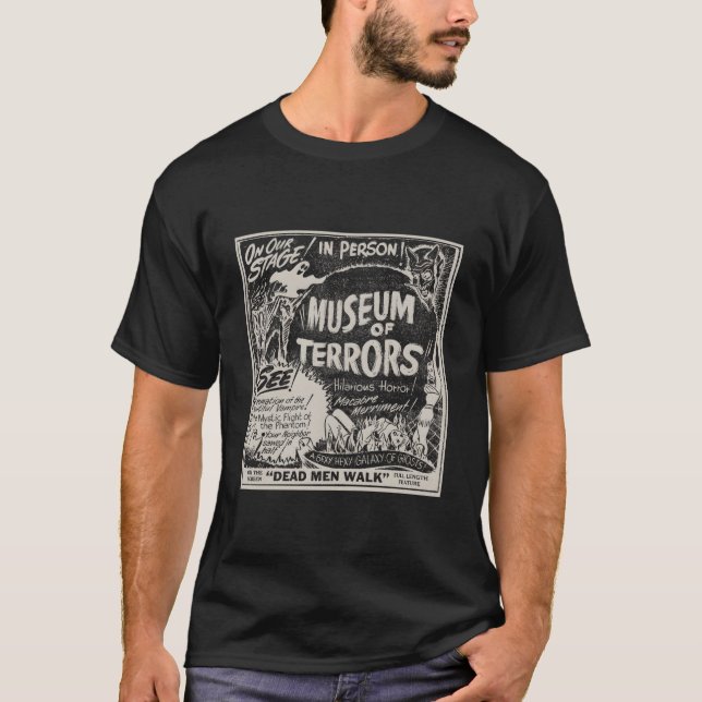 Halloween Slasher Horror Movie Museum Of Terrors T Shirt (Framsida)
