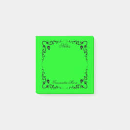 Halloween Slime Grönt & Black Magic Gräns Post-it Block