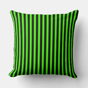 Halloween Slime Grönt och Black Stripe Kudde