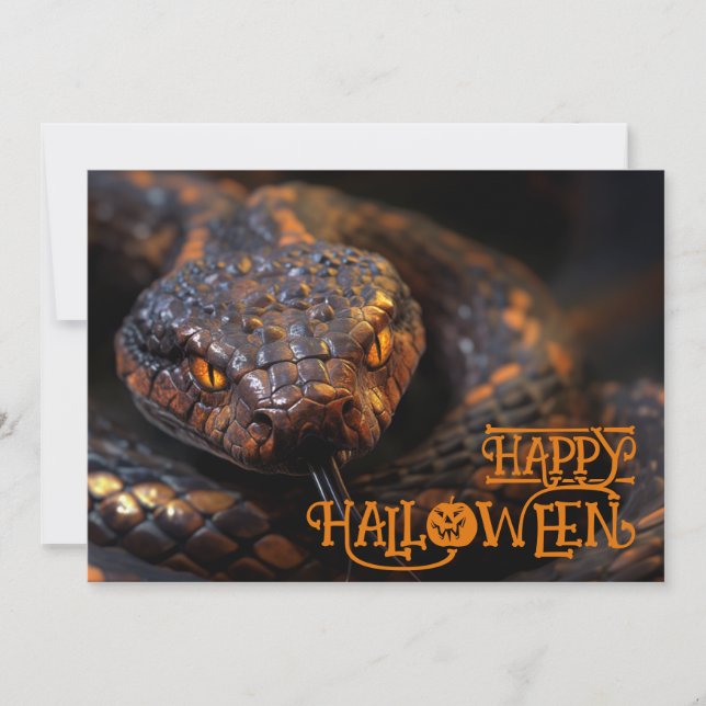 Halloween 🐍 "Slithering Spook-tacular" Inbjudningar (Framsida)