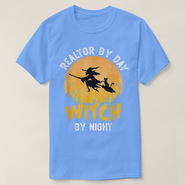 Halloween-slitor på dag-häxa på nattsverkerska wi t shirt (Design framsida)