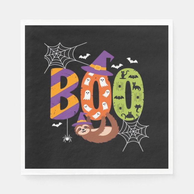 Halloween Sloth Boo Lazy Essential T-Shirt Pappersservett (Framsidan)