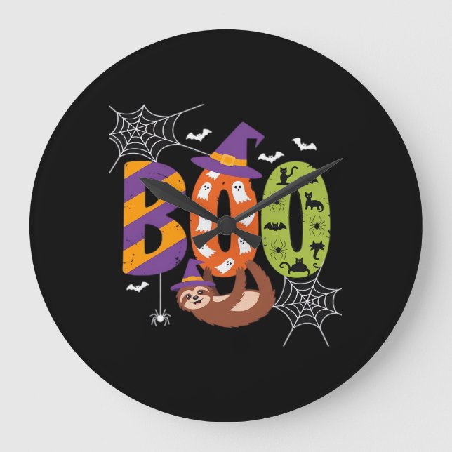 Halloween Sloth Boo Lazy Essential T-Shirt Stor Klocka (Framsida)