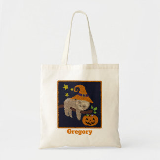 Halloween Sloth Bus eller godis Pumpkin Pail Tygkasse
