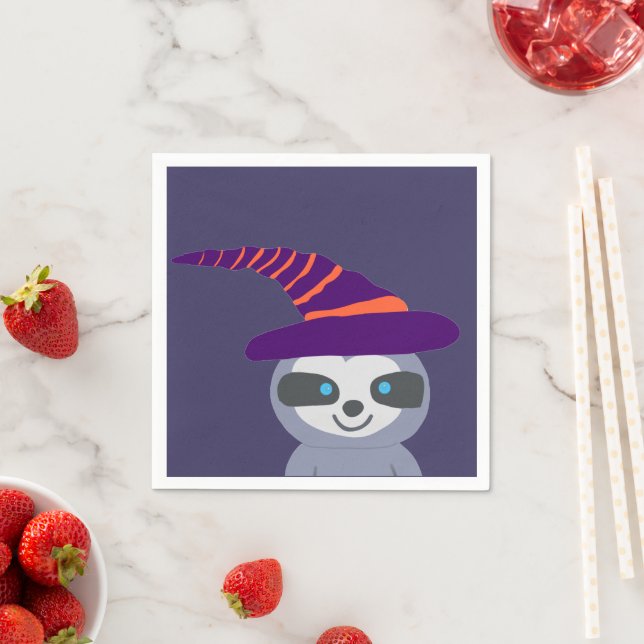 Halloween Sloth i Witch Hat Pappersservett (Insitu)
