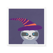 Halloween Sloth i Witch Hat