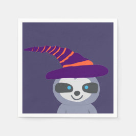 Halloween Sloth i Witch Hat Pappersservett