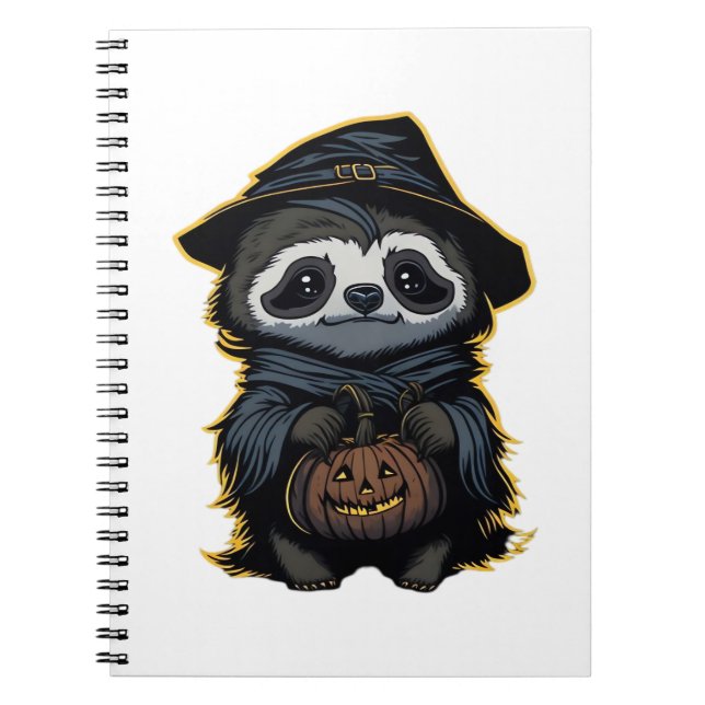 Halloween sloth Oversized T-Shirt Anteckningsbok (Framsidan)