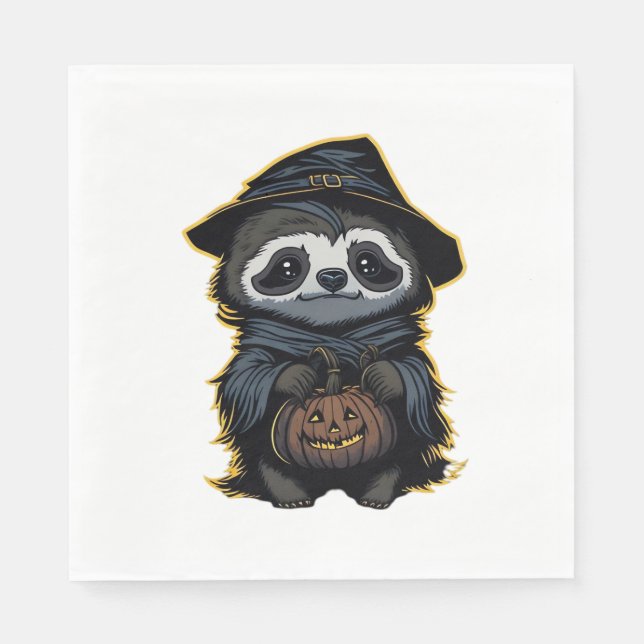 Halloween sloth Oversized T-Shirt Pappersservett (Framsidan)