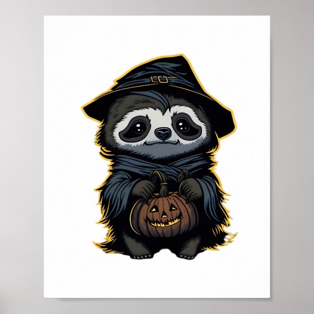 Halloween sloth Oversized T-Shirt Poster (Framsidan)