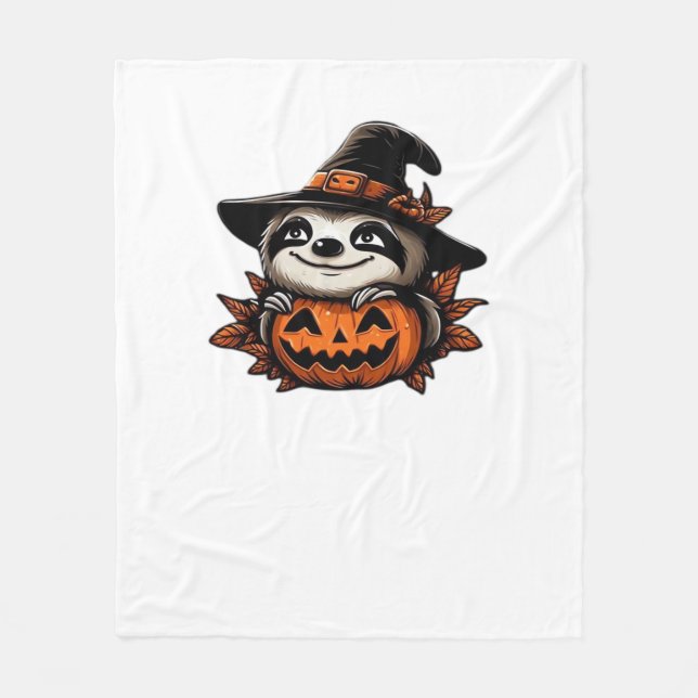 Halloween Sloth Pumpkin Festivity Classic T-Shirt Fleecefilt (Framsidan)