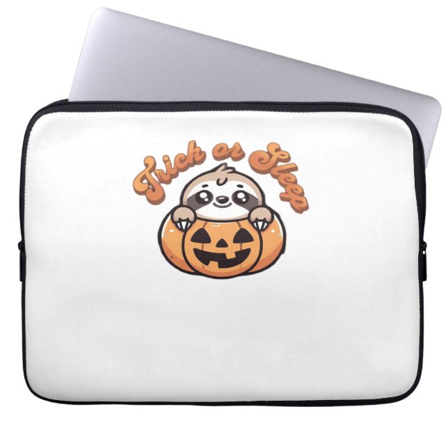 Halloween Sloth Trick eller Ssov Cute Sloth Pumpki Laptop Fodral (Framsidan)