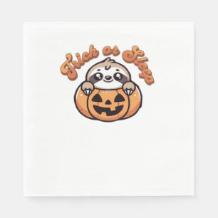 Halloween Sloth Trick eller Ssov Cute Sloth Pumpki Pappersservett