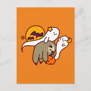 Halloween Sloth Vykort