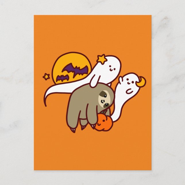 Halloween Sloth Vykort (Framsida)