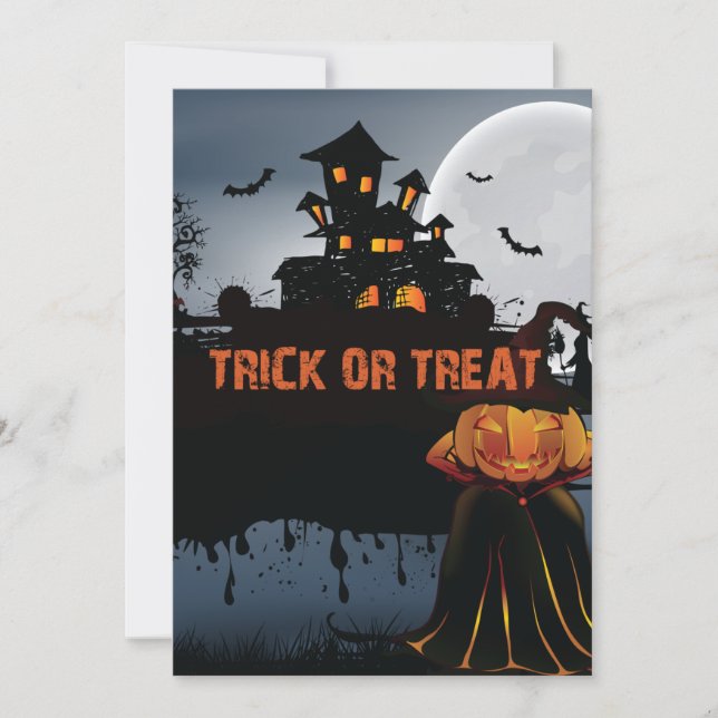 Halloween slott   inbjudningar (Framsida)