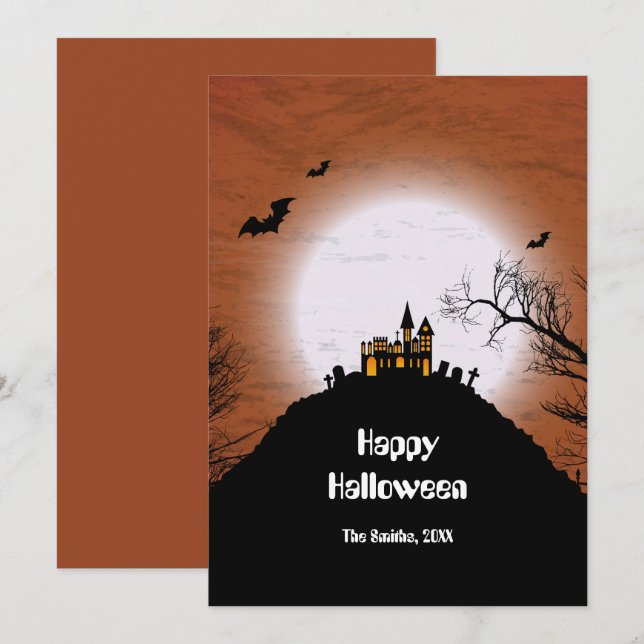 Halloween Slottet Månen Halloween (Fram/baksida)