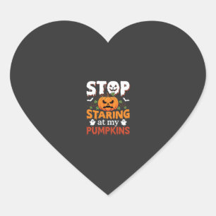 Halloween Sluta Stirra på Mina Pumpor Hjärtformat Klistermärke