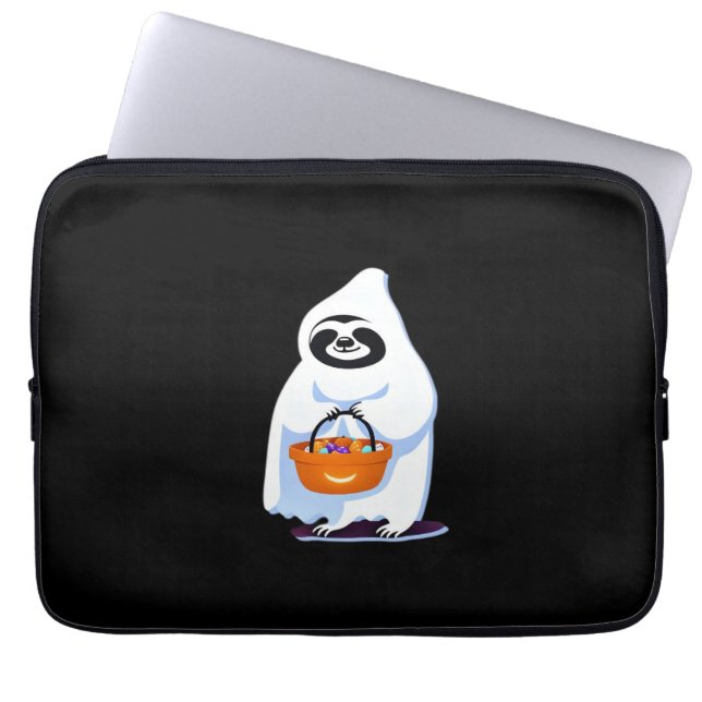 Halloween-sluttning klädd som spökträning eller tr laptop fodral (Framsidan)