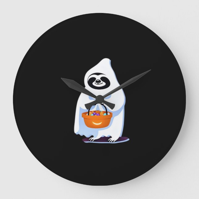 Halloween-sluttning klädd som spökträning eller tr stor klocka (Framsida)