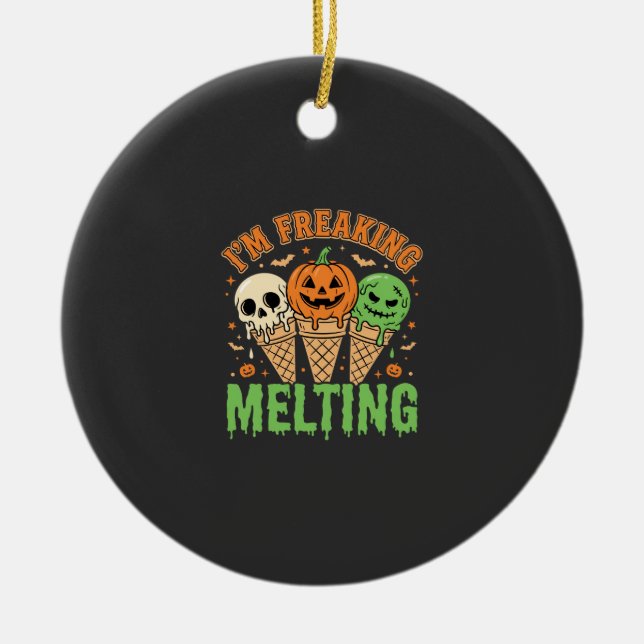 Halloween Smältande Glass Julgransprydnad Keramik (Framsidan)