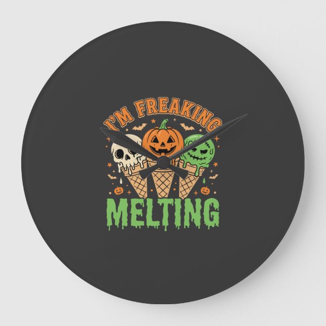 Halloween Smältande Glass Stor Klocka (Framsida)