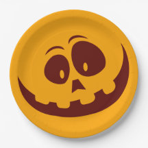 Halloween Smiley face Orange och Brown