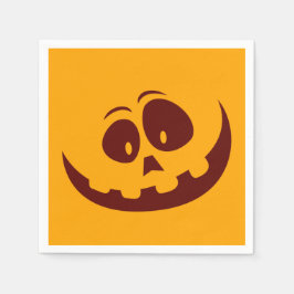 Halloween Smiley face Orange och Brown Pappersservett