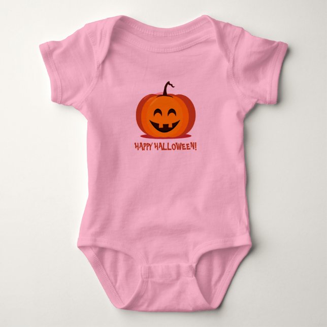 Halloween Smiling Pumpkin/Boho Rainbow One-Biet T Shirt (Framsida)